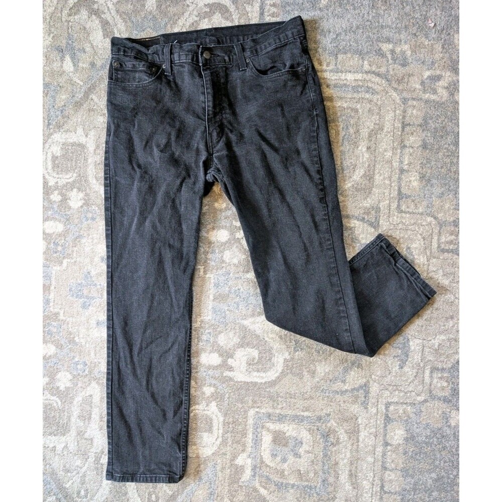 LEVIS 511 34 x 27 Jeans Denim Dark Wash  Tapered Black Pants Rock